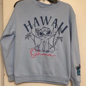 Disney Light Blue Hawaii Ohana Stitch Crewneck Sweatshirt